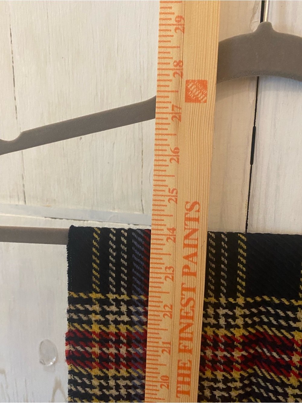 Vintage Cisco Black Plaid Wool Women's Scarf with Red Yellow - Picture 6 of 7